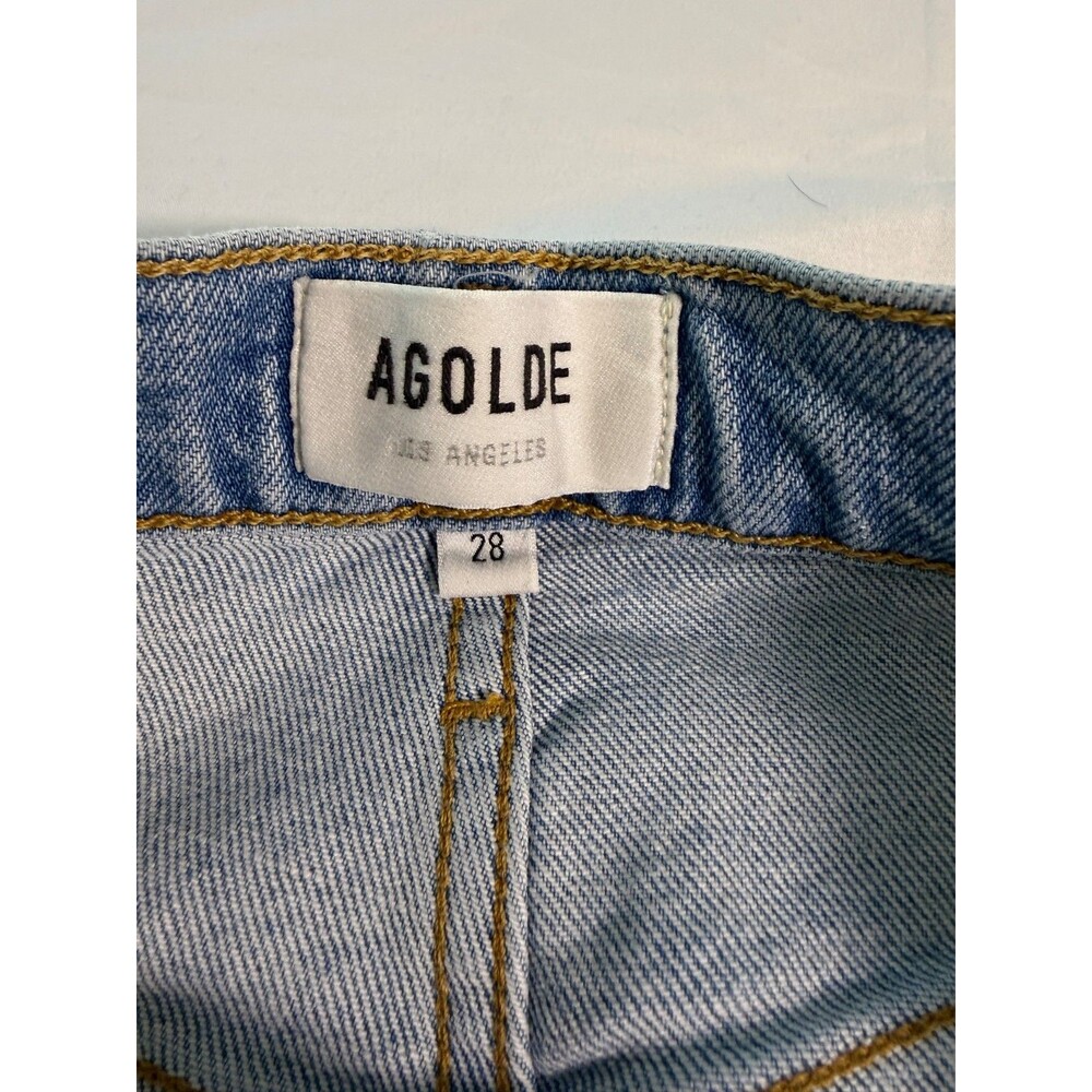 Agolde Riley High Rise Straight Crop Medium Wash Slim Straight Size 28 - Picture 3 of 16